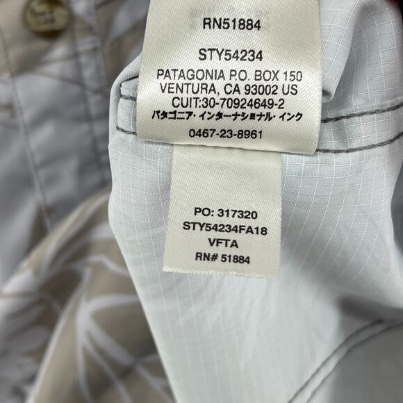 PATAGONIA Shirt Mens L Sol Patrol II Floral Performance Mesh Lined Ripstop Gray - Picture 11 of 14